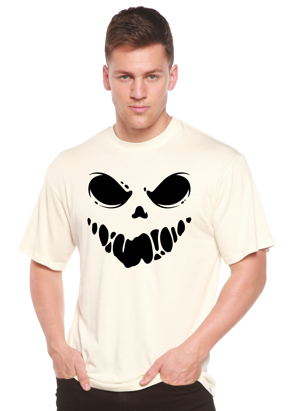Halloween Boo Men's Bamboo Viscose/Organic Cotton Short Sleeve Graphic T-Shirt