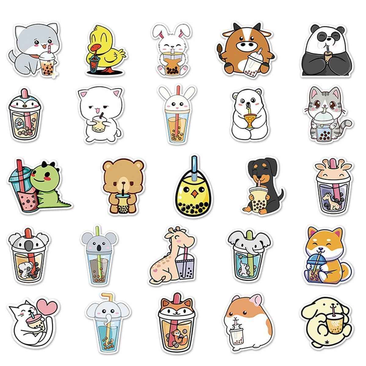 Waterproof Boba Sticker Pack – 50 Unique Bubble Tea Designs
