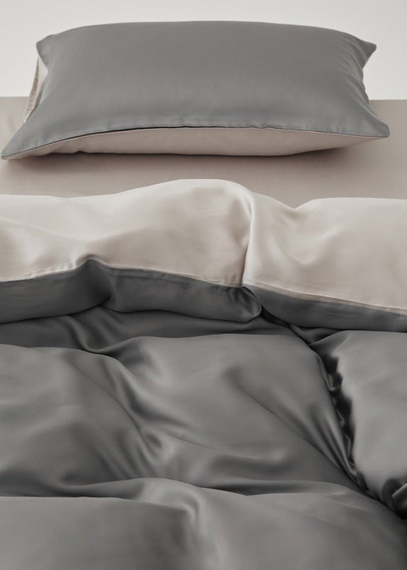 Adeline Pastel Silky Cooling TENCEL™ Bedding Set / Gray