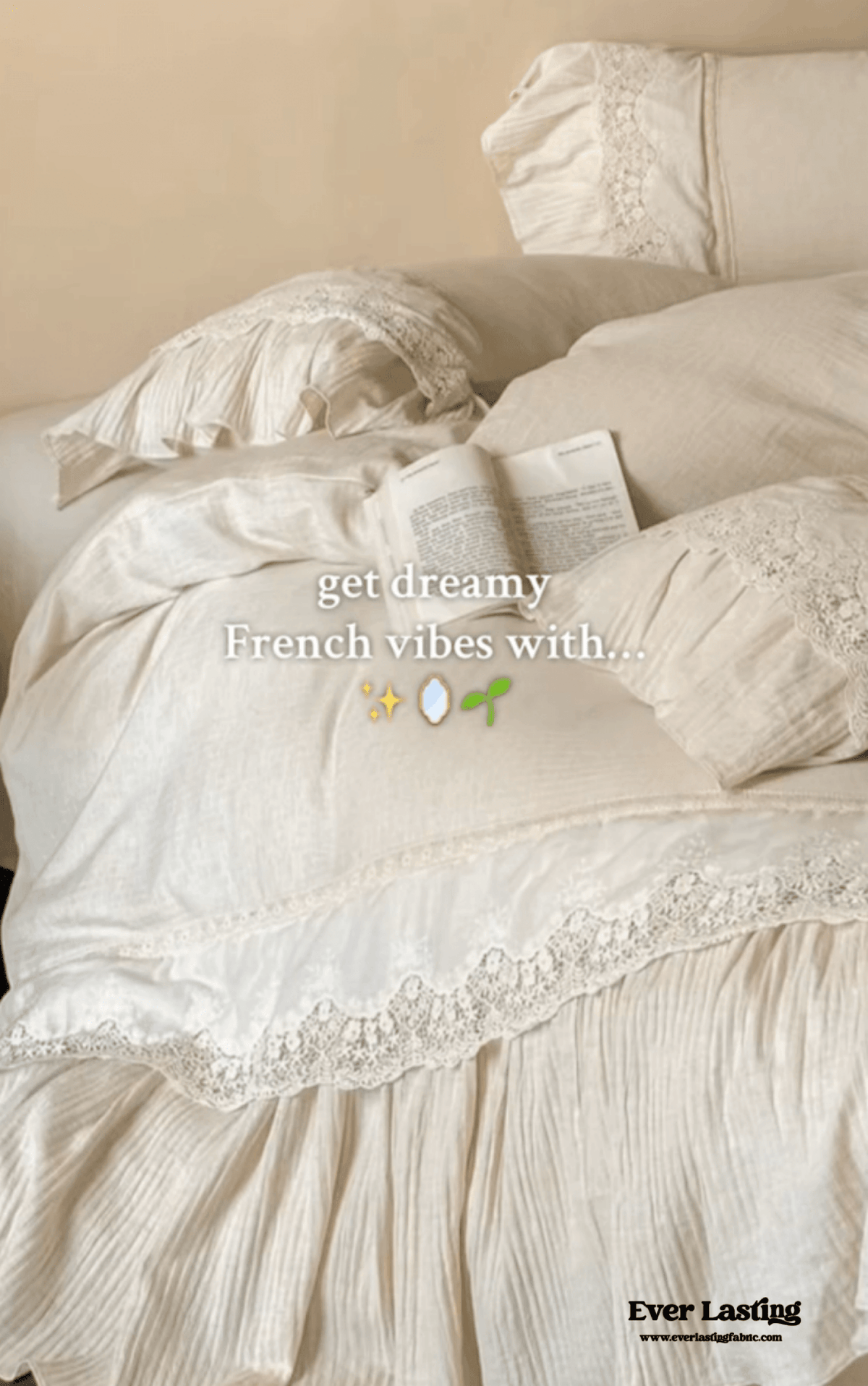 Amelie Lace Embroidered Linen Cotton Bedding Set