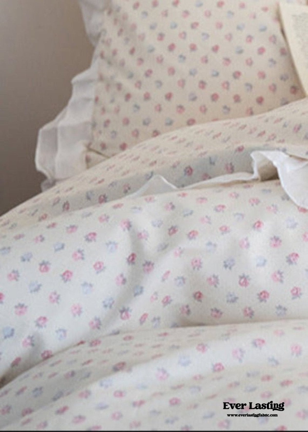 Annie Lace Ruffle Floral Bedding Set / Pink
