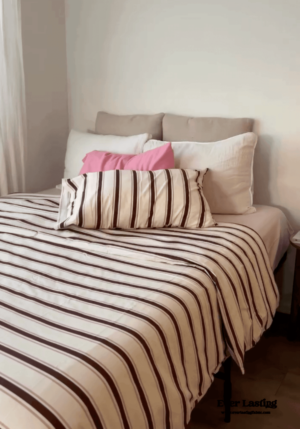 Assorted Washed Cotton Striped Duvet Cover / Forest Green
