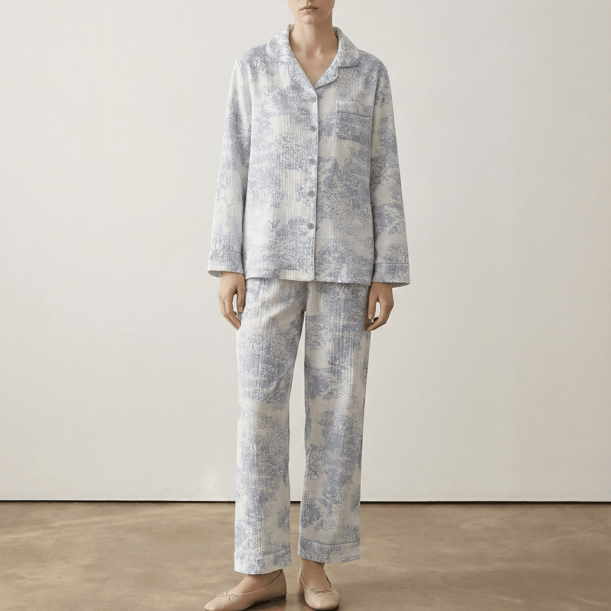 Blush Mist Cotton Pajama Set / Pink