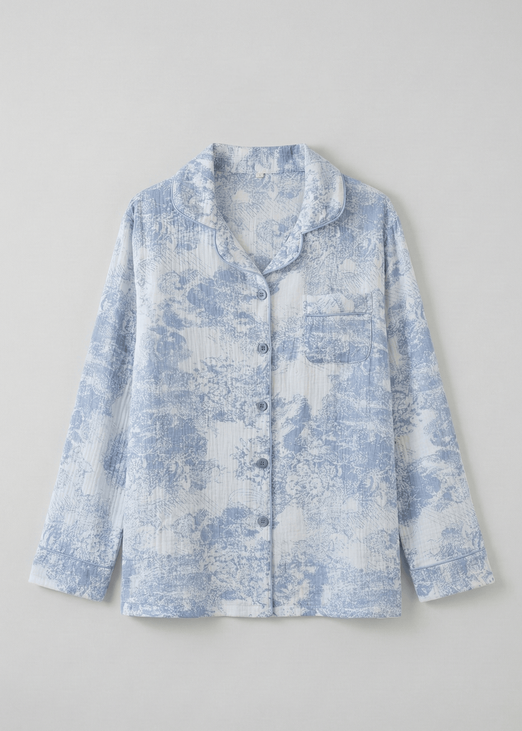 Blush Mist Cotton Pajama Set / Blue