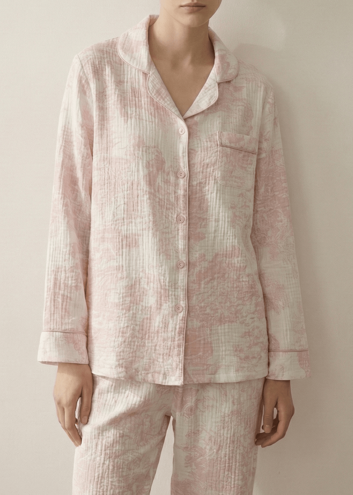 Blush Mist Cotton Pajama Set / Blue