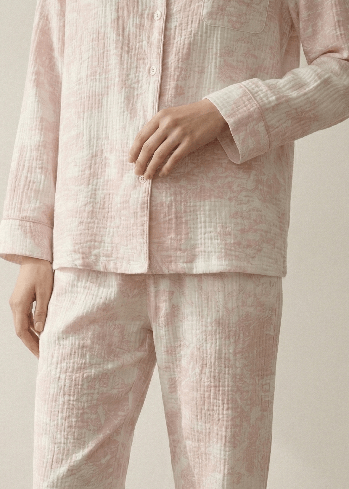 Blush Mist Cotton Pajama Set / Pink