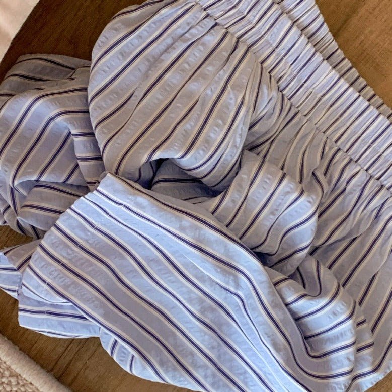 Candy Stripe Shorts Lounge Bottoms / Green
