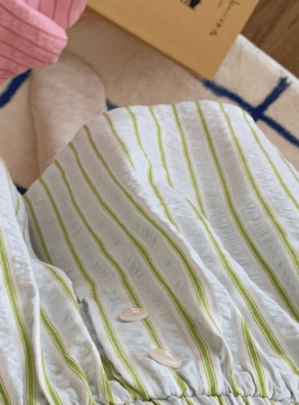 Candy Stripe Shorts Lounge Bottoms / Green