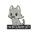 Cat Knife Enamel Pin – Bold Kitty Design for Bags and Jackets