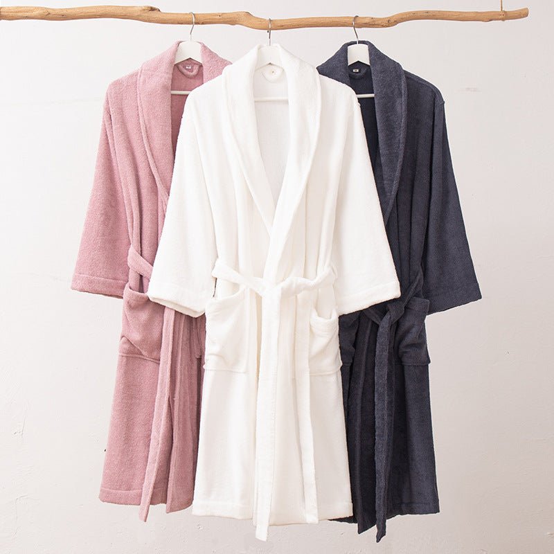 Classic Ultra-Soft Absorbent Cotton Bathrobe / Dark Gray