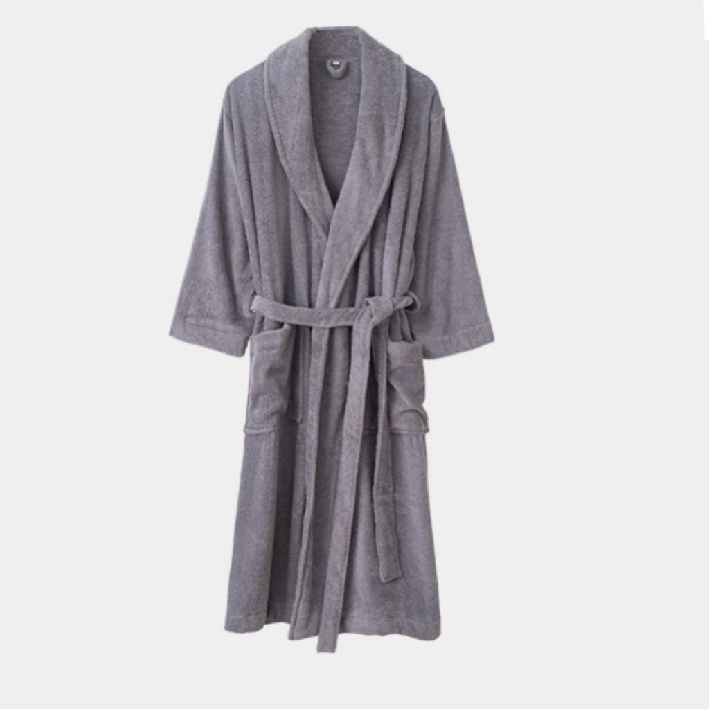 Classic Ultra-Soft Absorbent Cotton Bathrobe / Gray