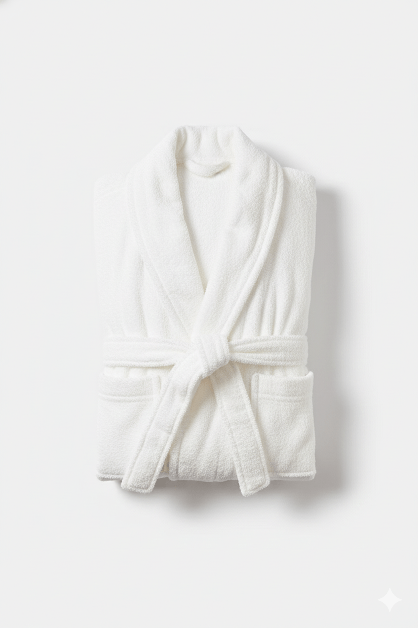 Classic Ultra-Soft Absorbent Cotton Bathrobe / White