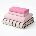 Cozy Washed Cotton Striped Bedding Set / Pink