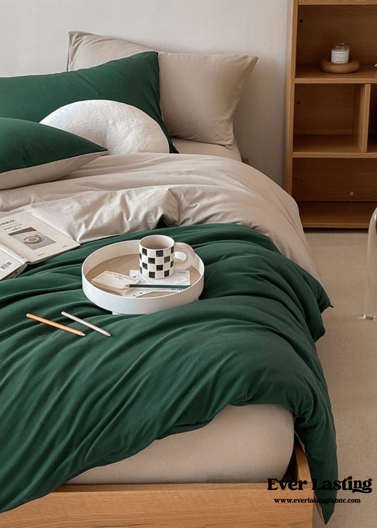 Duo Earth Tone Jersey Knit Bedding Set / Pink Beige