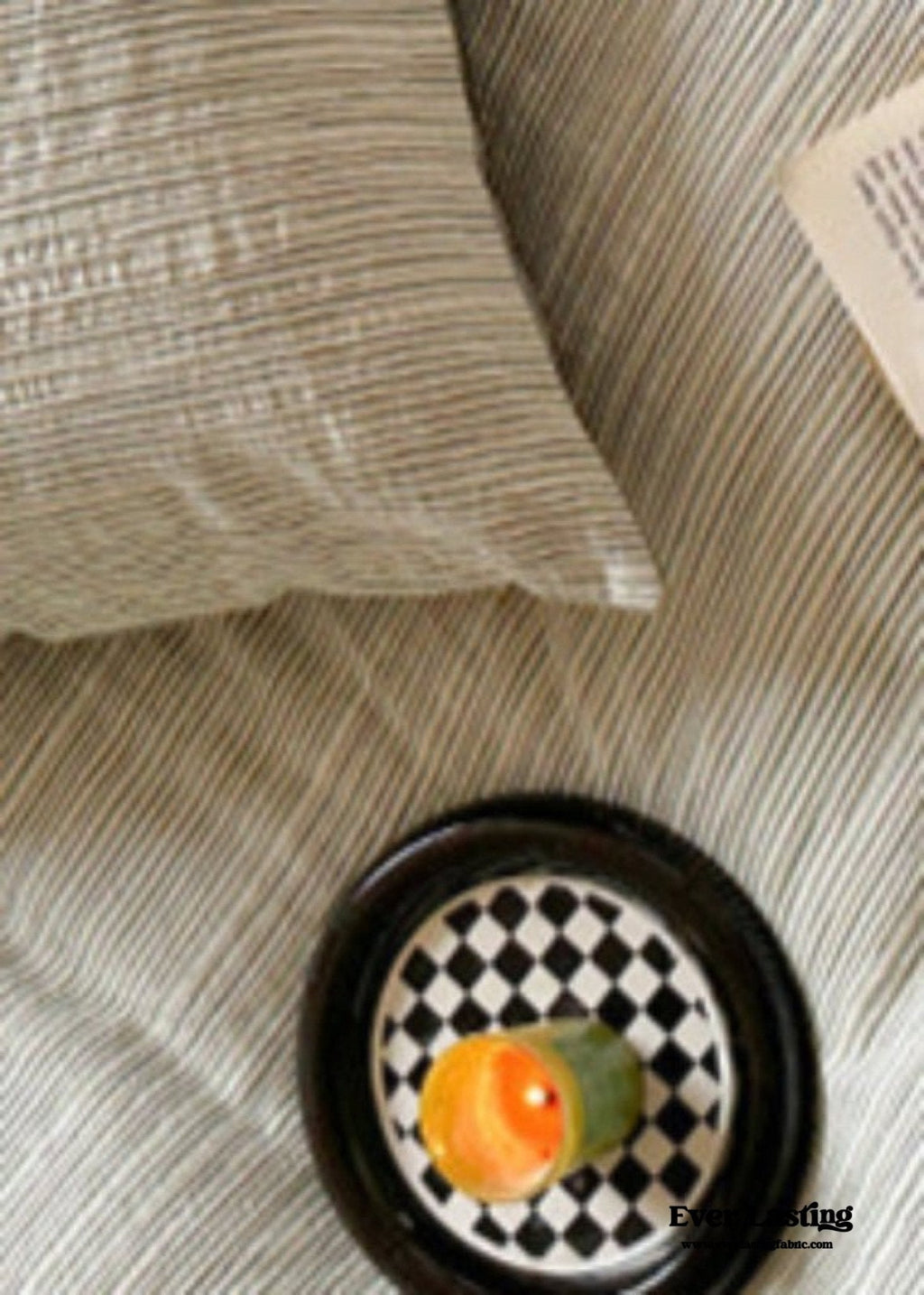 Emma Duo Striped Jacquard Bedding Set / Cream