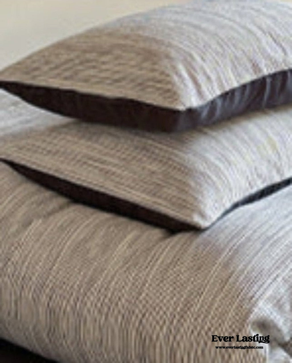 Emma Duo Striped Jacquard Bedding Set / Cream