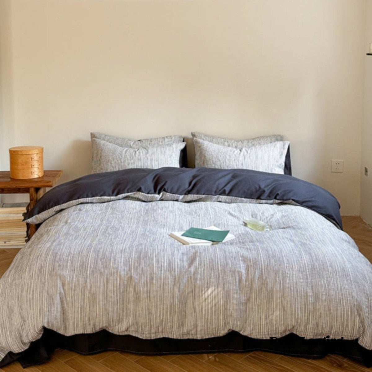 Emma Duo Striped Jacquard Bedding Set / Light Pink