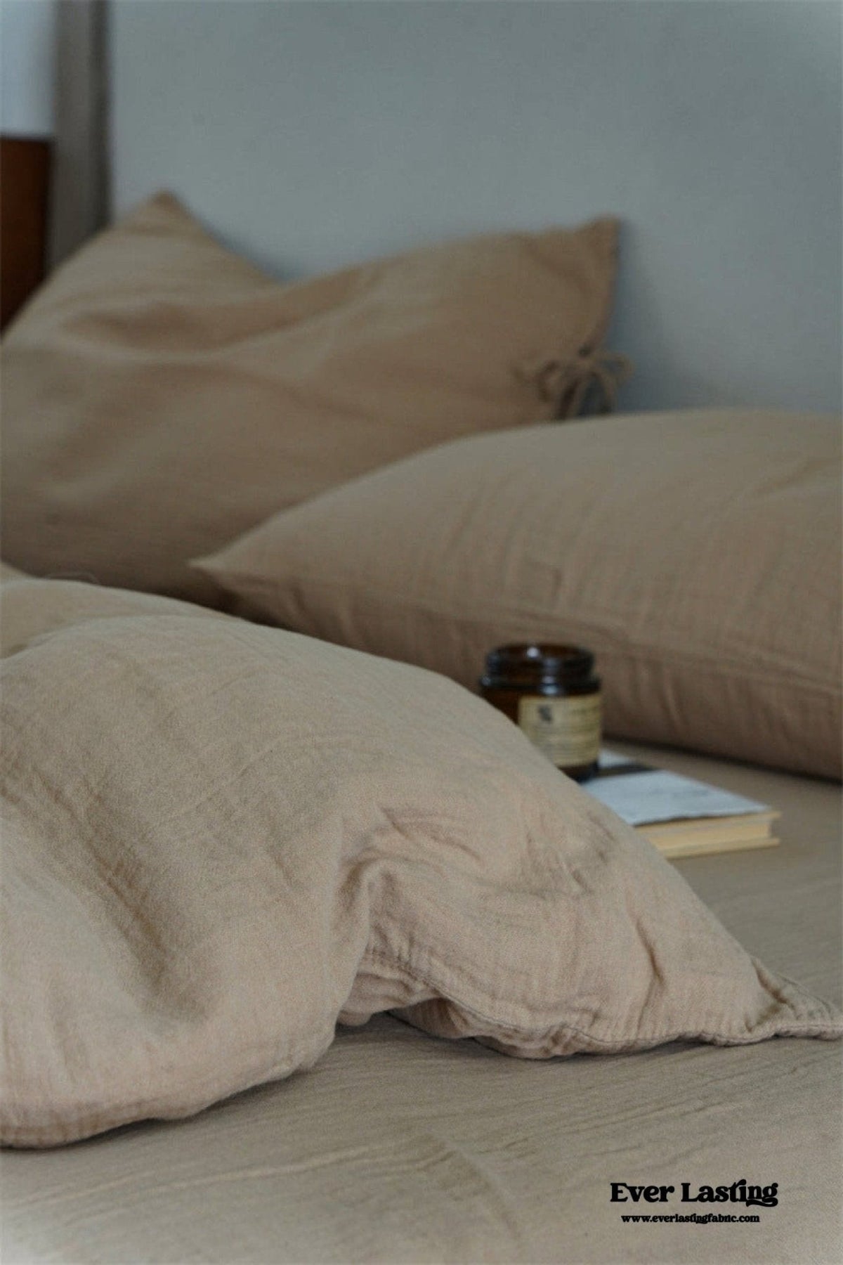 Evelyn Retro Double Gauze Bedding Set / Beige Brown