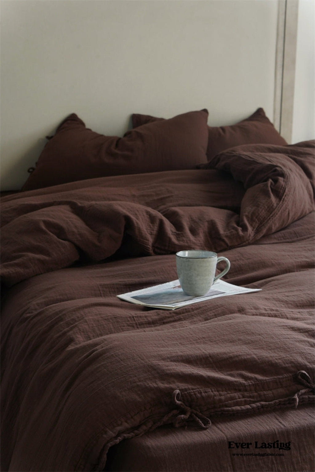 Evelyn Retro Double Gauze Bedding Set / Caramel Brown