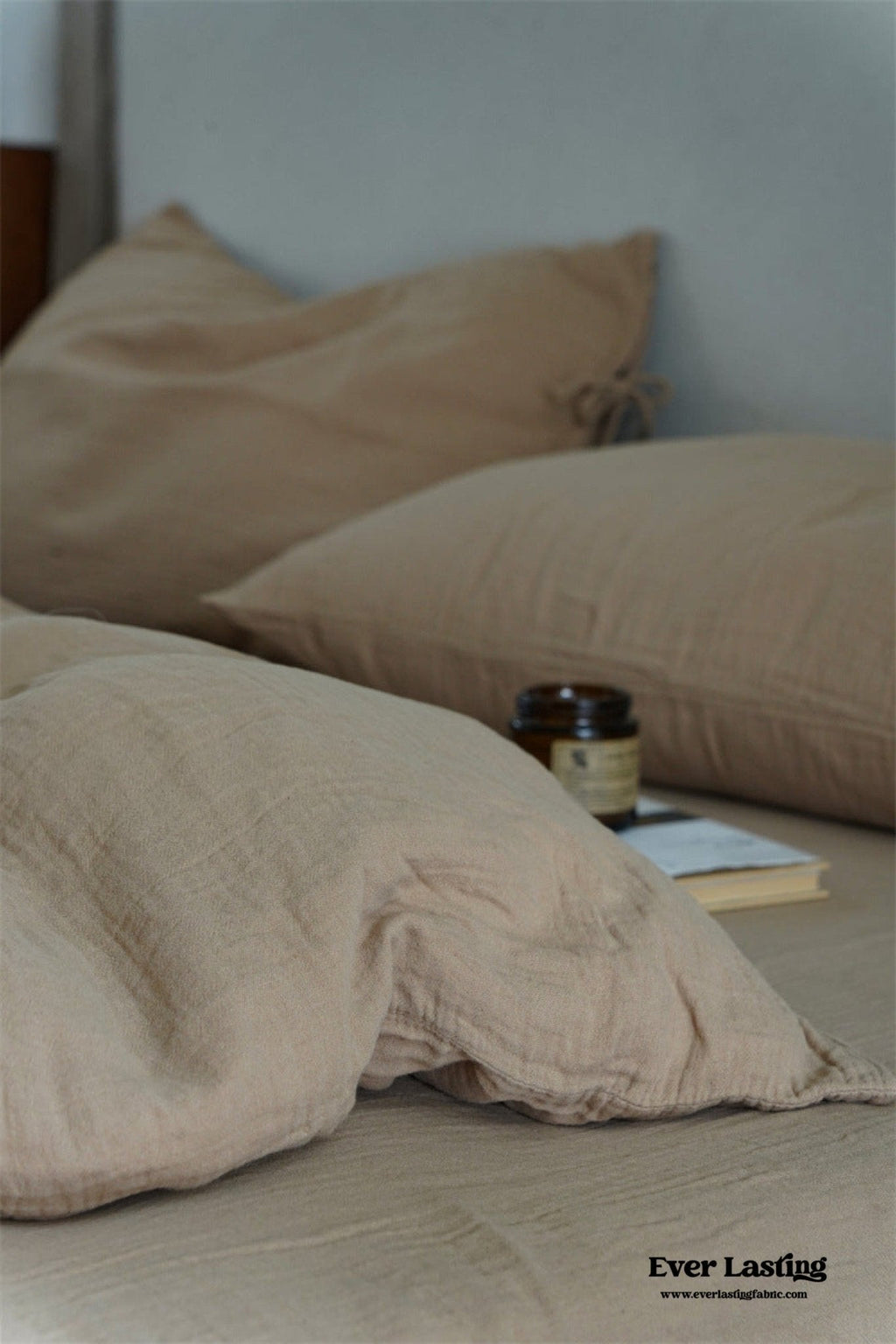 Evelyn Retro Double Gauze Bedding Set / Caramel Brown