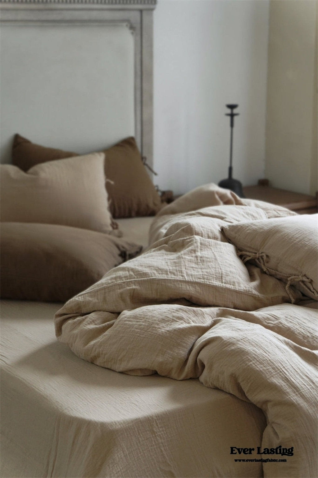 Evelyn Retro Double Gauze Bedding Set / Coffee Brown