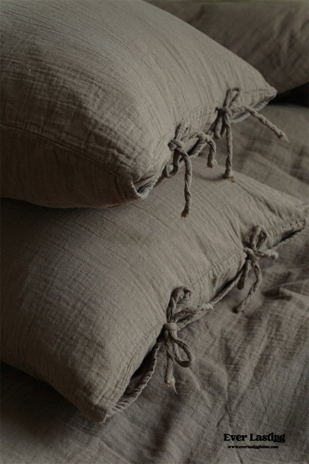 Evelyn Retro Double Gauze Bedding Set / Coffee Brown