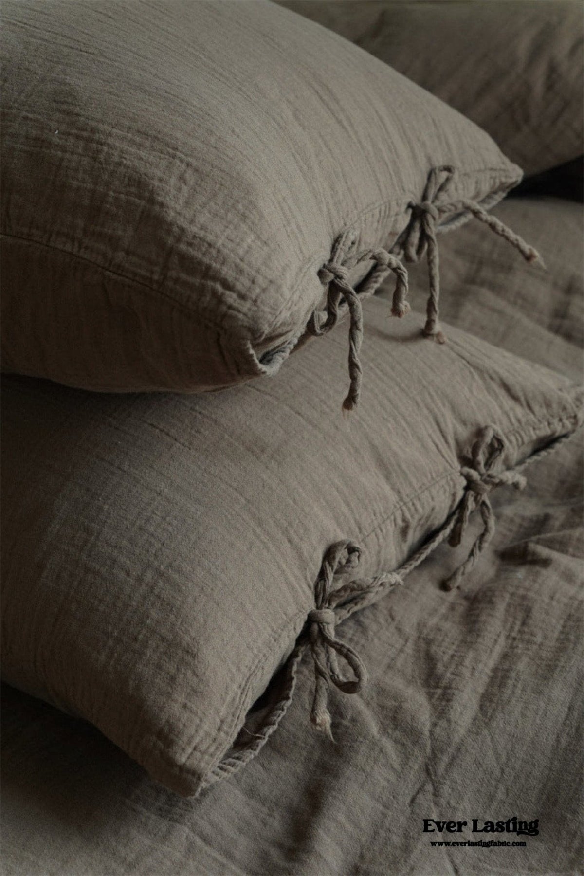 Evelyn Retro Double Gauze Bedding Set / Coffee Brown