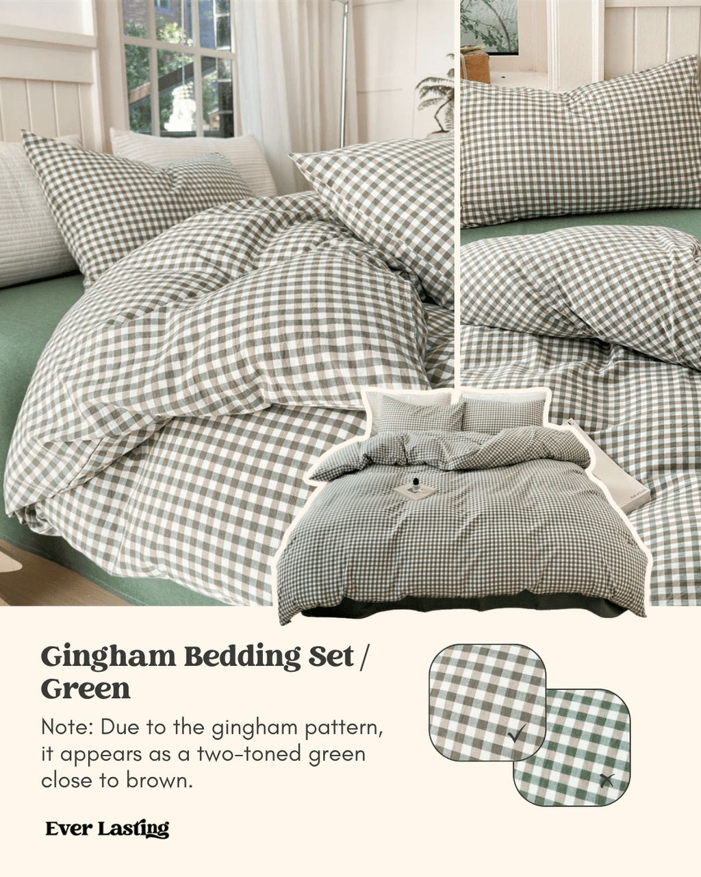 Gingham Bedding Set / Blue