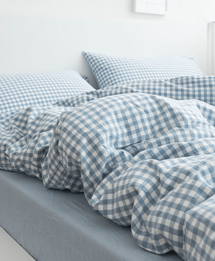 Gingham Bedding Set / Brown