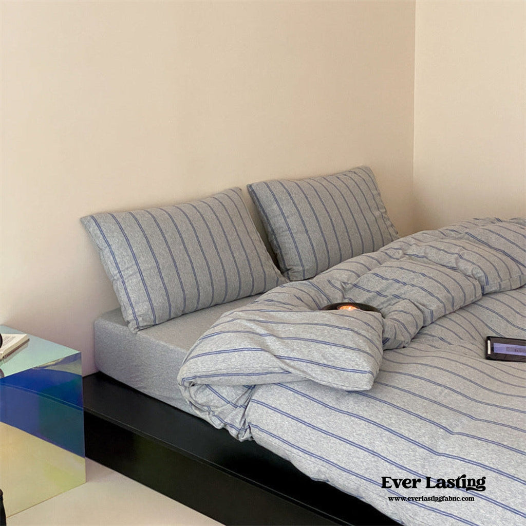 Jersey Knit Stripe Duvet Cover