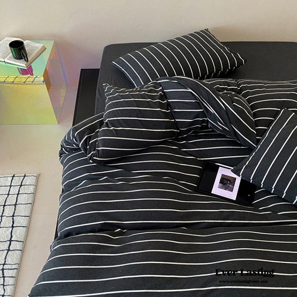 Jersey Knit Stripe Duvet Cover