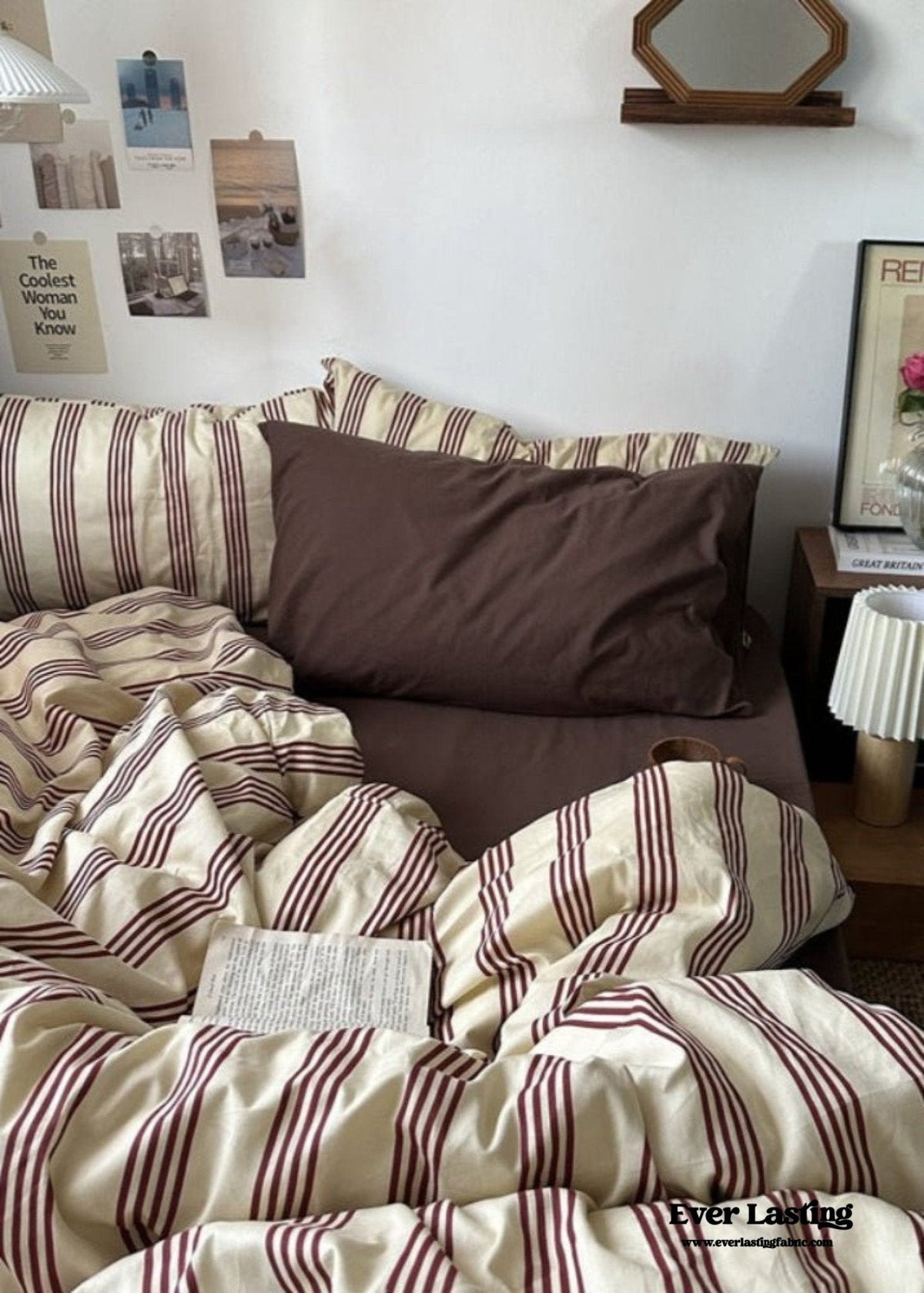 Liam Striped Bedding Set / Brown