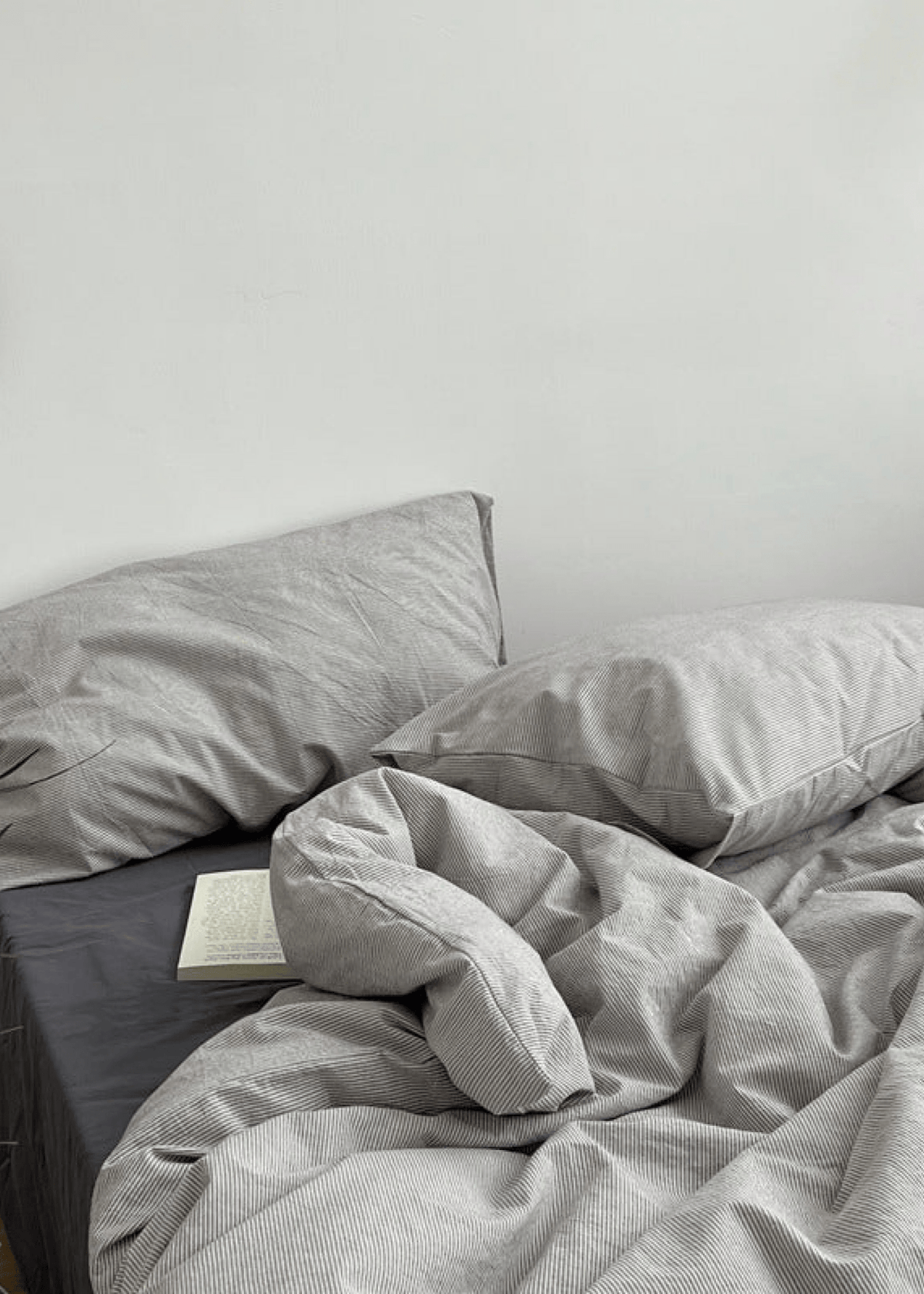 Minimal Mixed Gingham Bedding Set / Gray