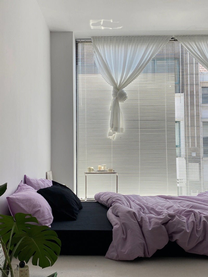 Mixed Color Bedding Set / Pastel Pink + Black