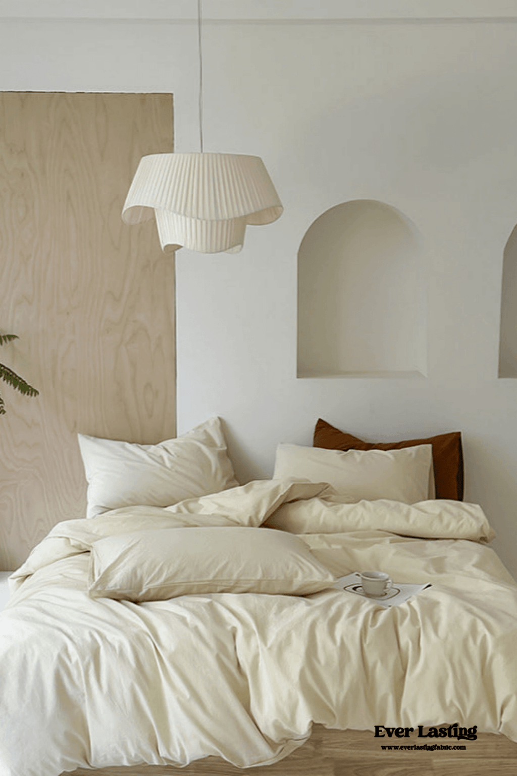 Modern Washed Cotton Bedding Set / Green
