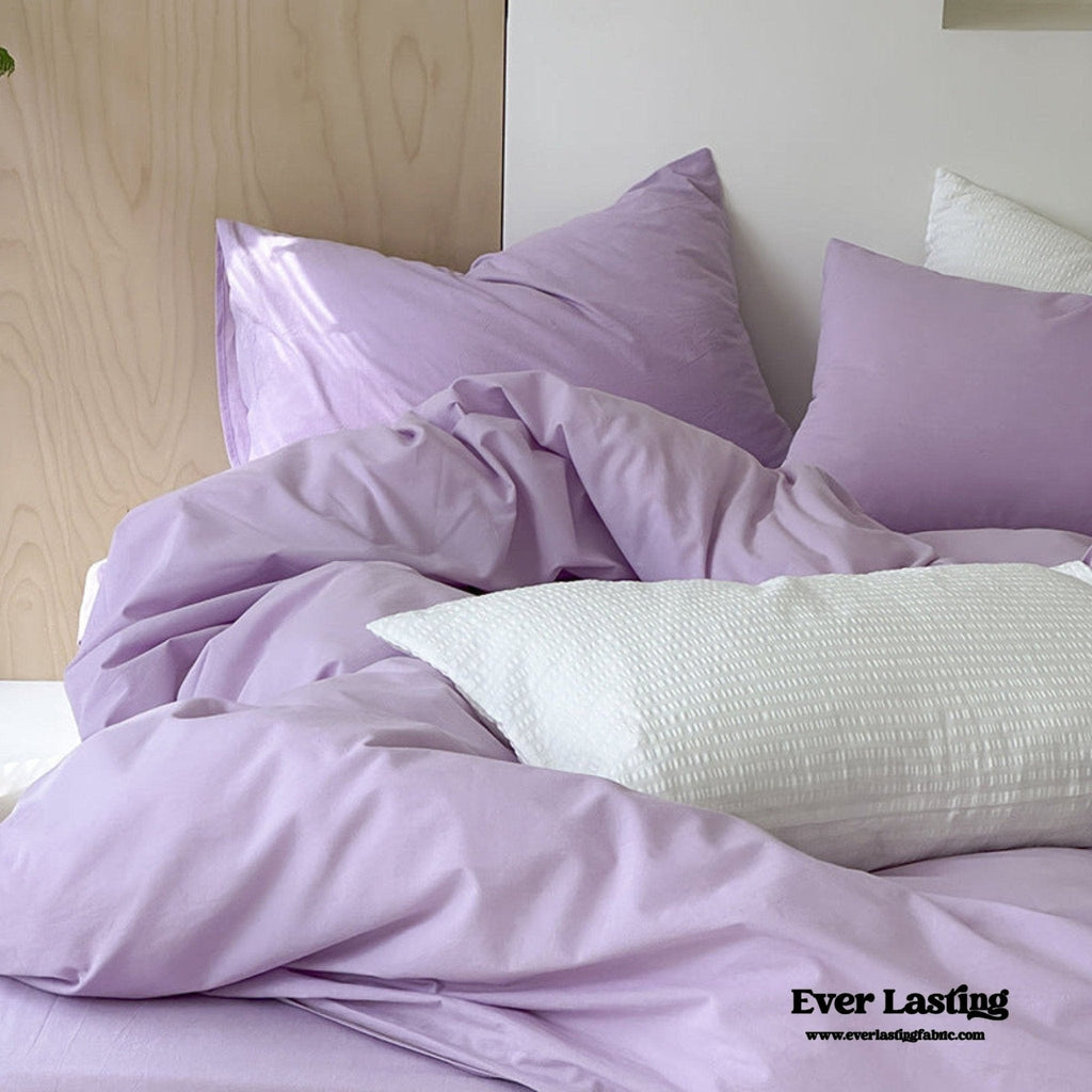Modern Washed Cotton Bedding Set / Green