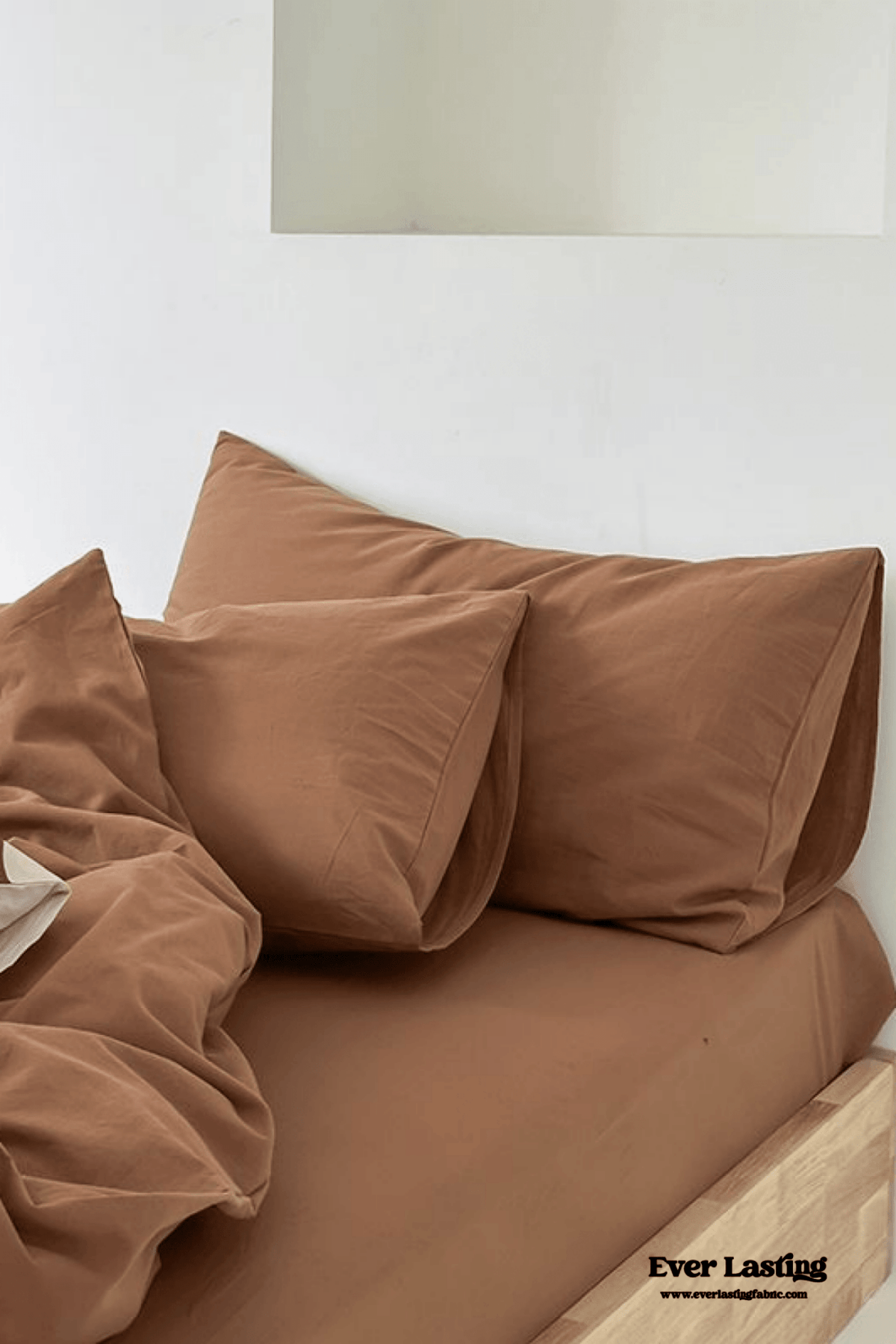 Modern Washed Cotton Bedding Set / Maple Red