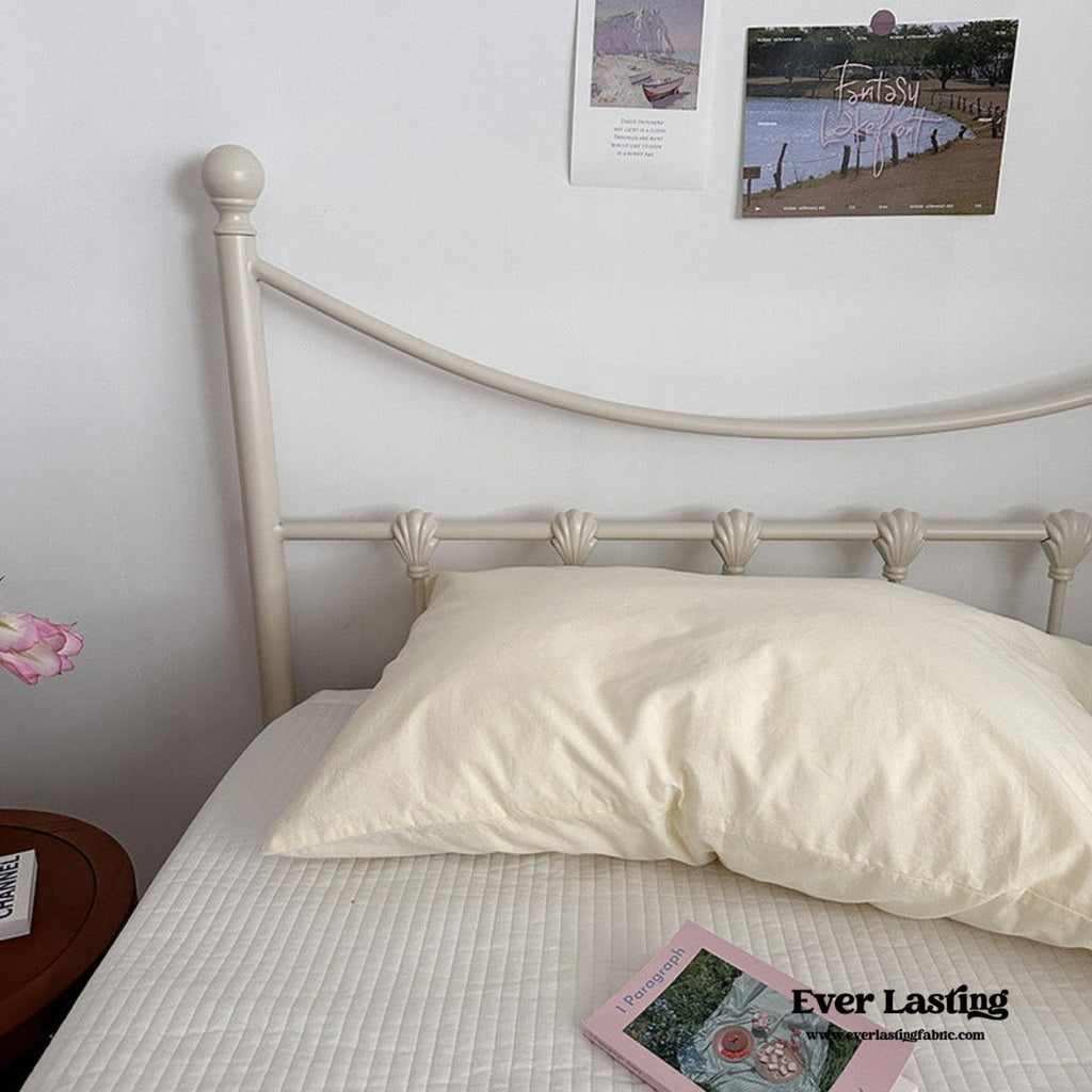 Muted Blush Cotton Pillowcase / Yellow