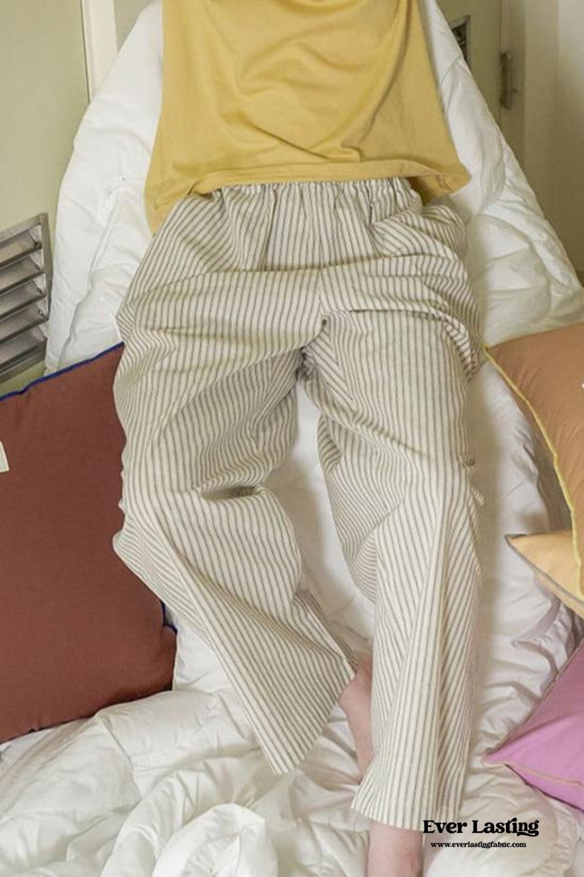Pastel Striped Pajama Set / Purple