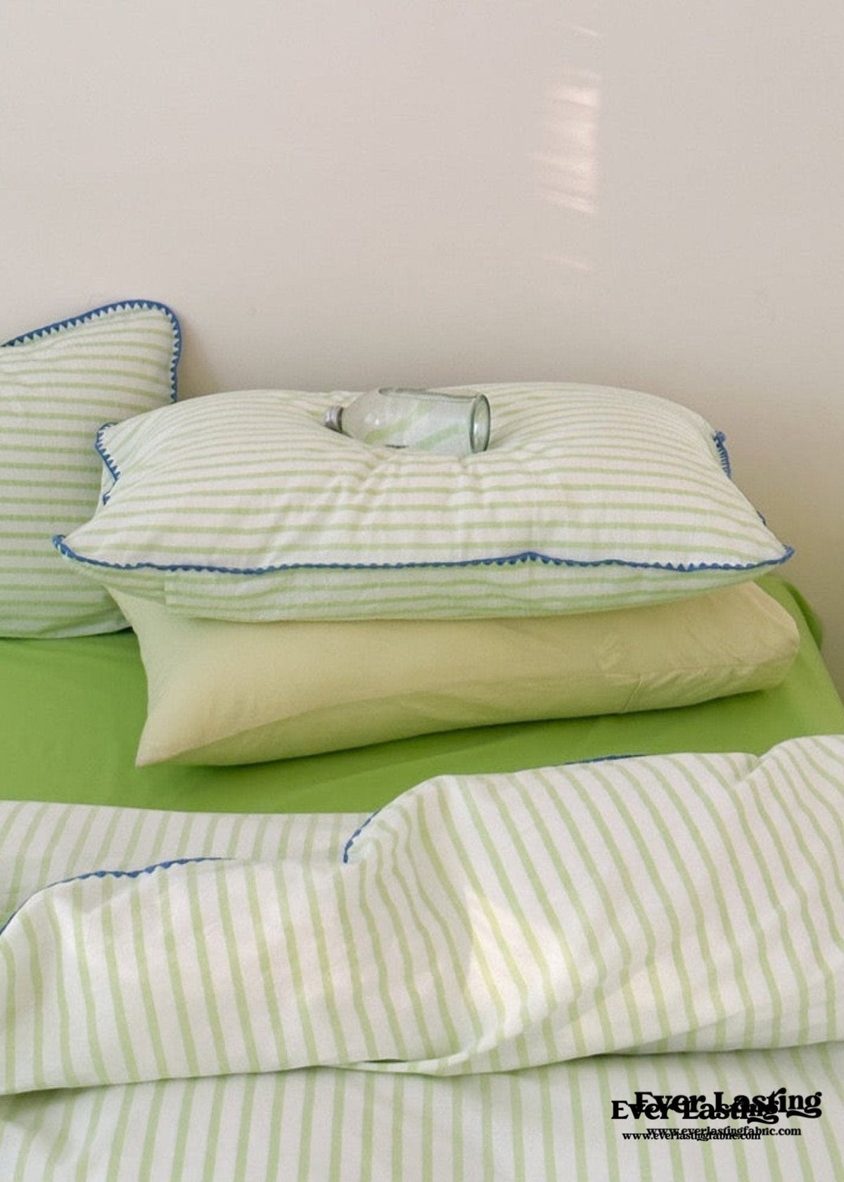 Pepper Candy Stripe Bedding Set / Purple + Green