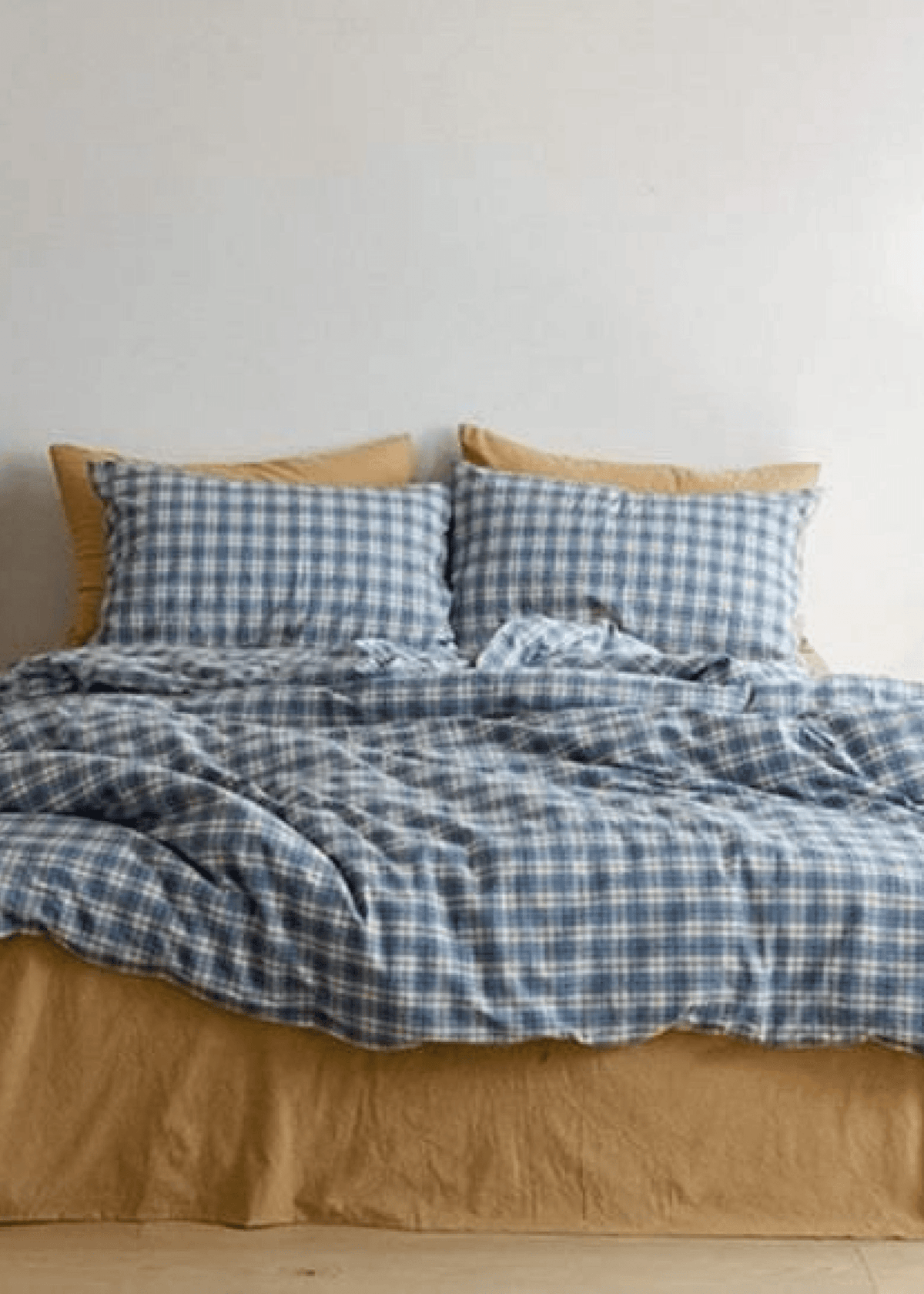 Plaid Bedding Set / Blue + Mustard