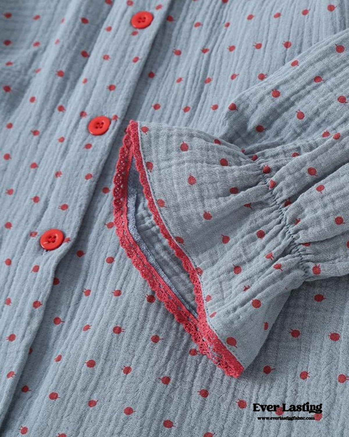 Polka Dot Cute Collared Pajama Set