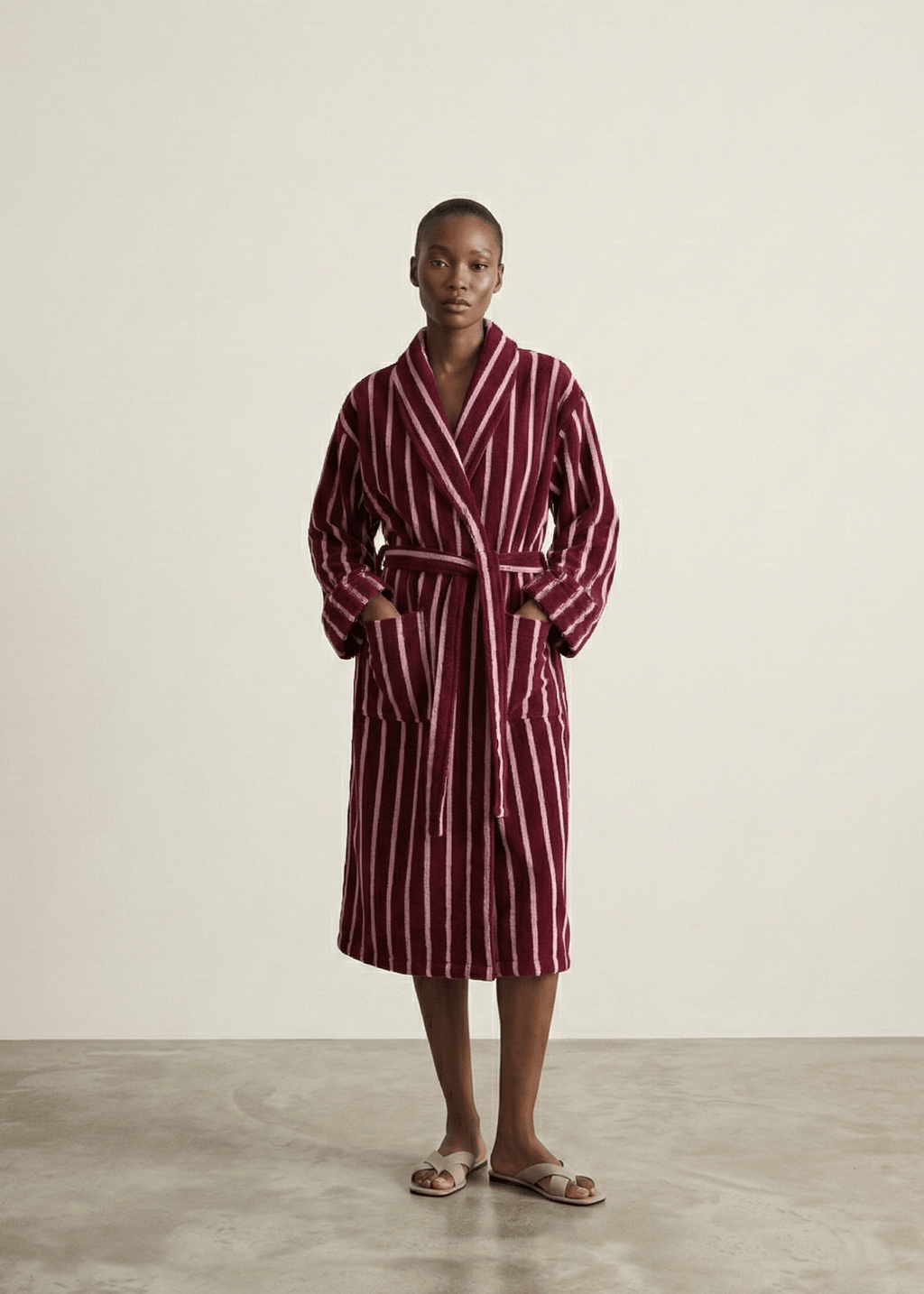 Quiet Evening Striped Robe Set / Green