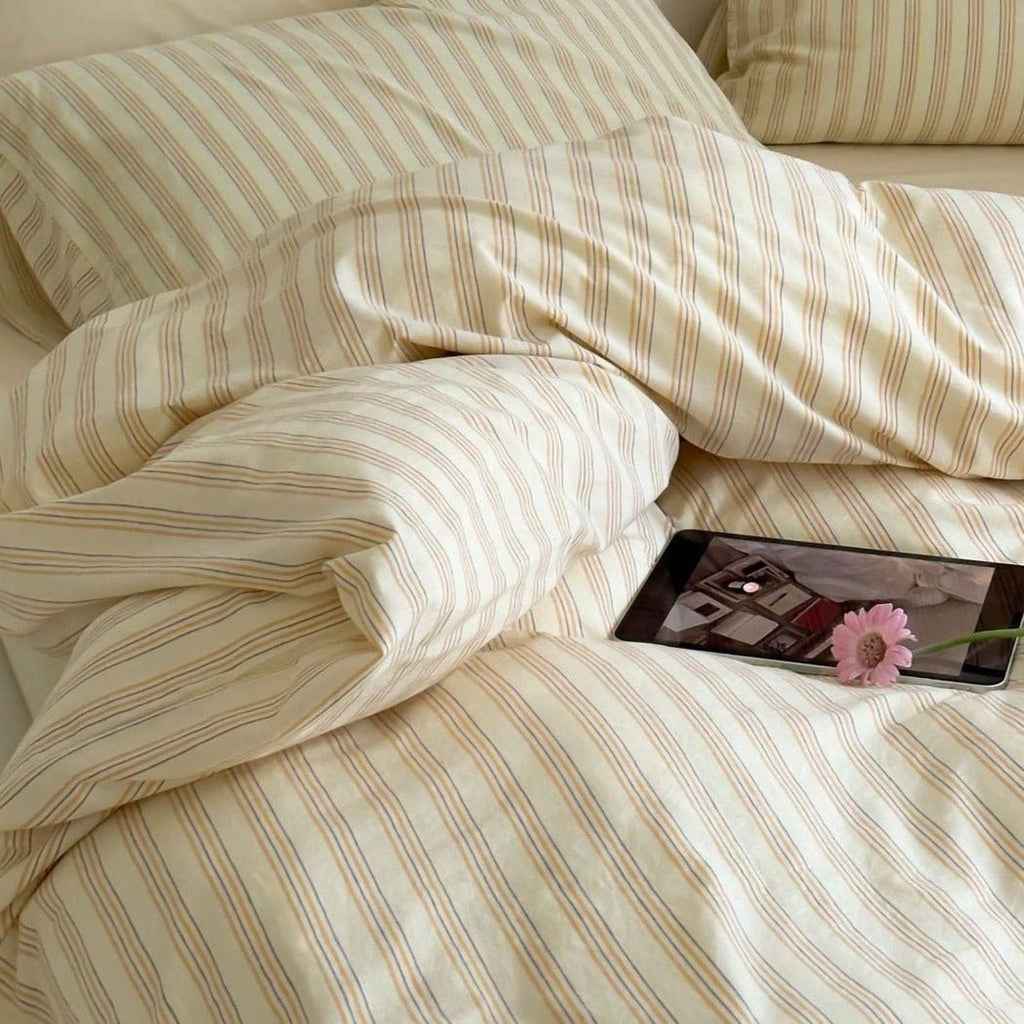 Refreshing Stripe Duvet Cover / Yellow