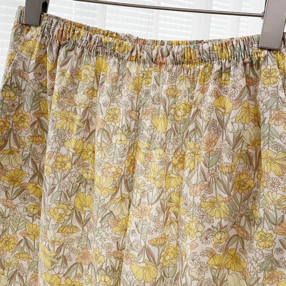 Rosie Cotton Floral Tank Pajama Set / Yellow