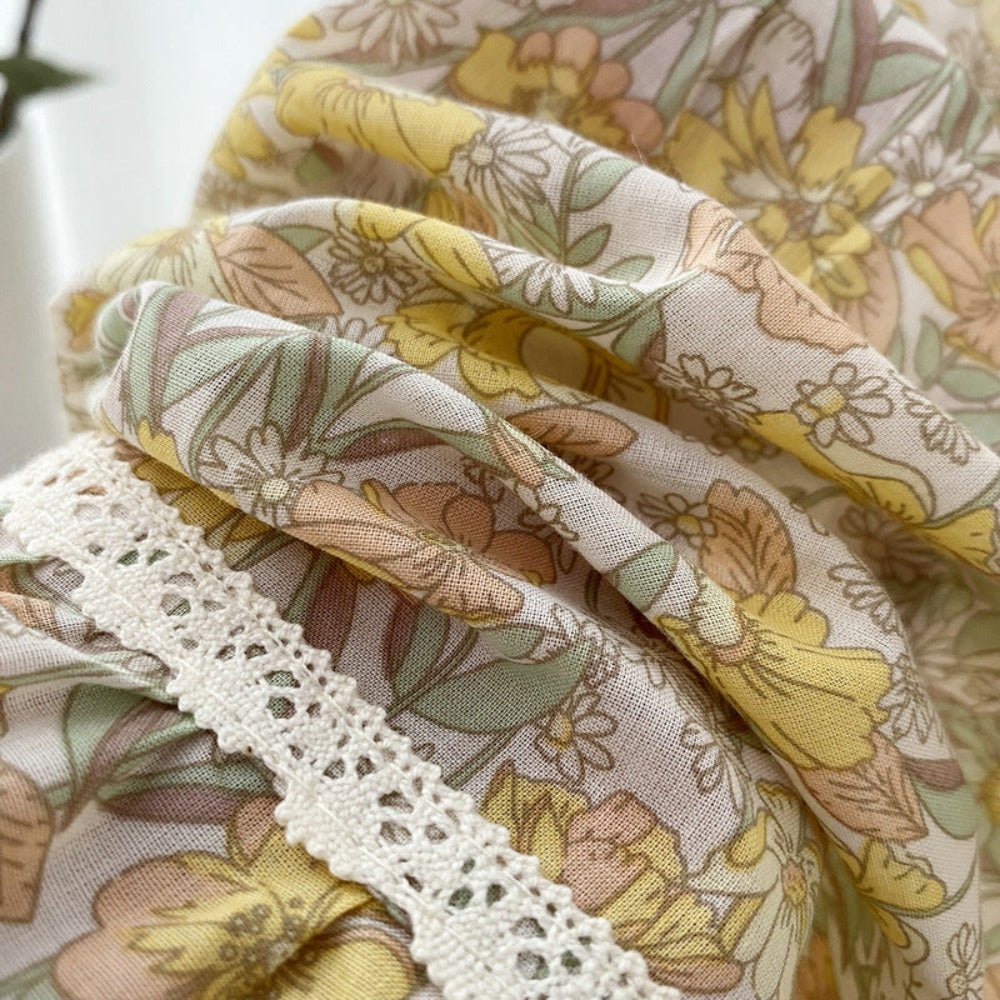 Rosie Cotton Floral Tank Pajama Set / Yellow