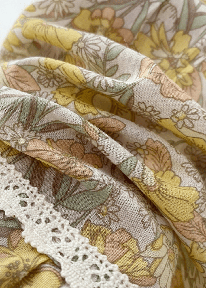 Rosie Cotton Floral Tank Pajama Set / Yellow