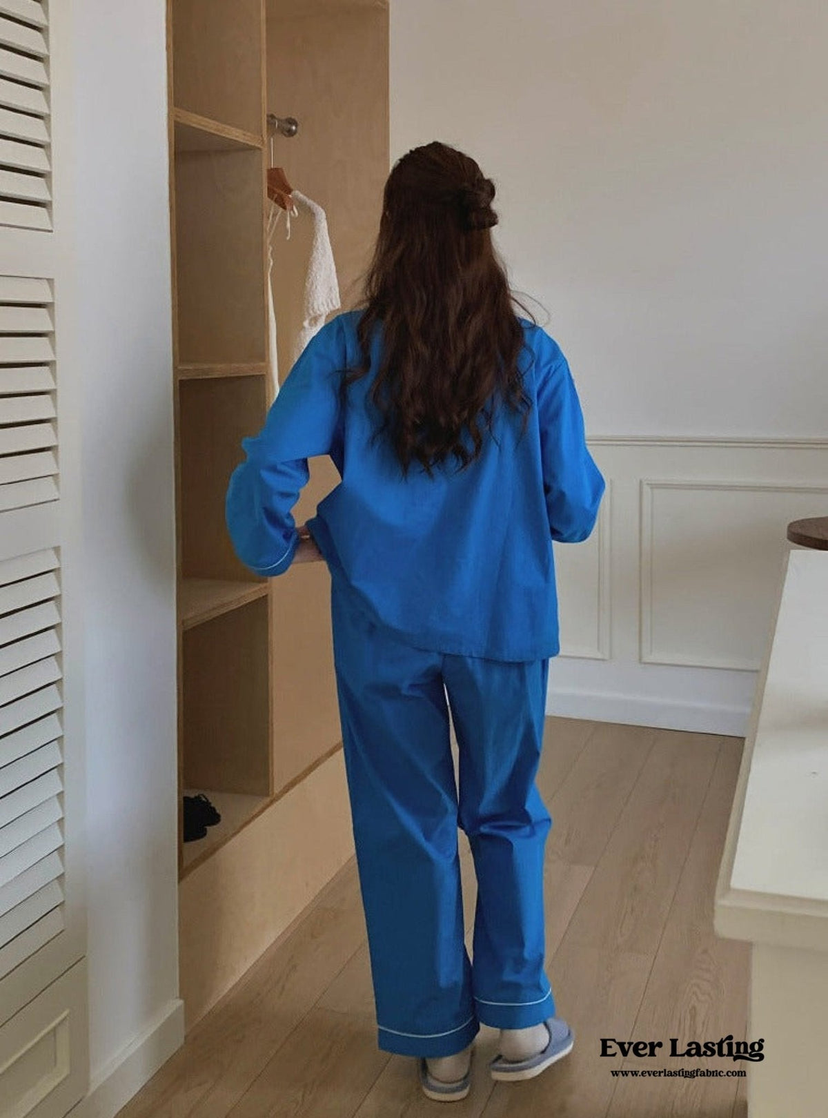Royal Blue Long Sleeves and Pants Pajama Set