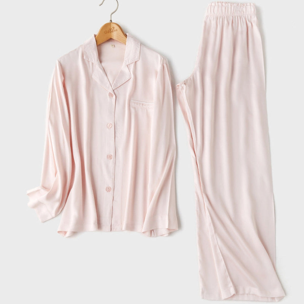Silky Classic Morandi Silky Pajama Set / Pink