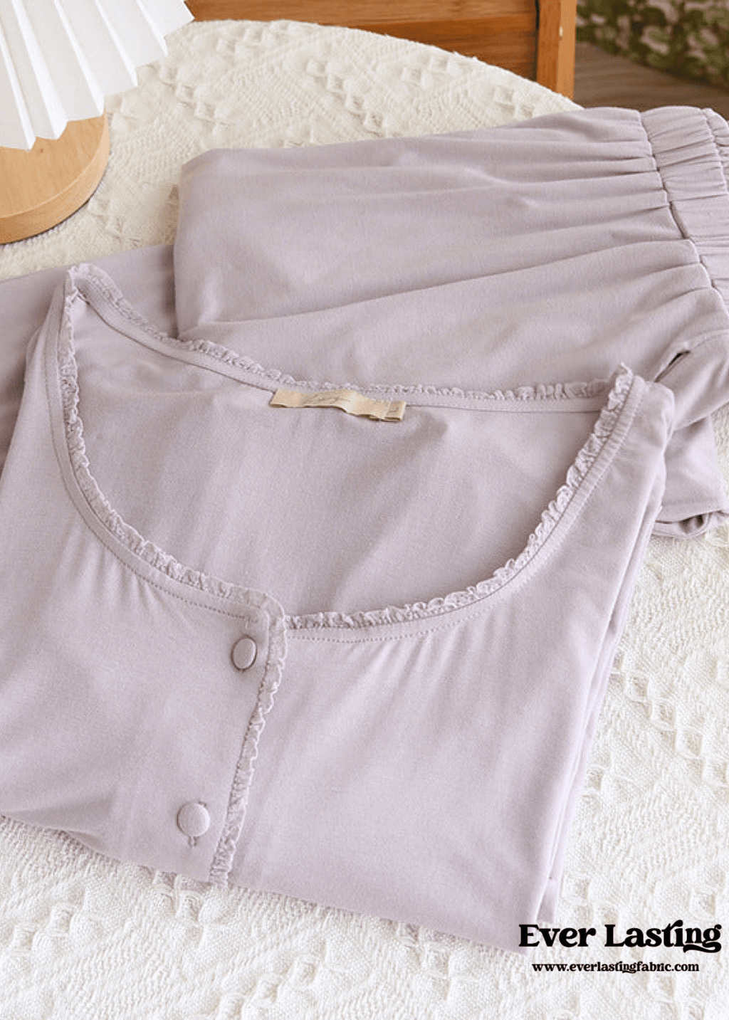 Solid Tank and Long Pants with Cardigan Pajama Set / Purple
